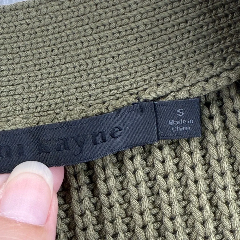 Jenni Kayne NWOT Womens Olive Green Organic Cotton Blend Knit Cardigan Sweater S